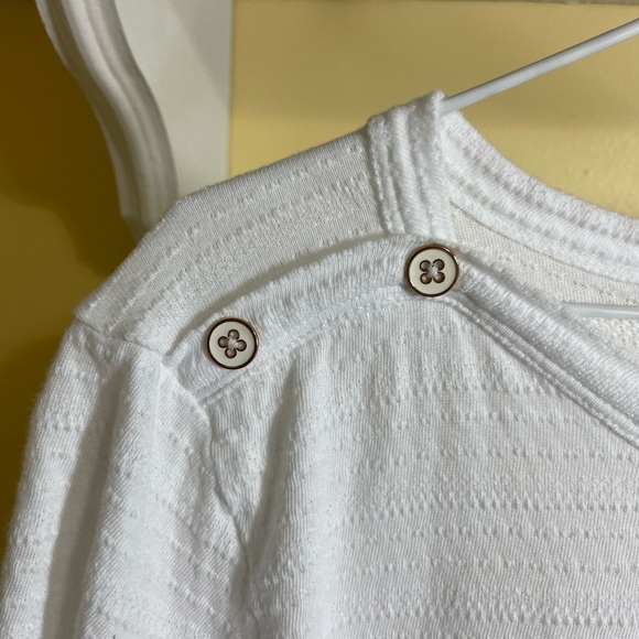 Ralph Lauren White 3/4 Sleeve Ribbed Tee - Picture 4 of 8